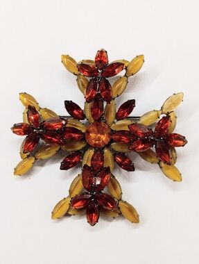 Vintage Rhinestone Brooch Gigantic Piece